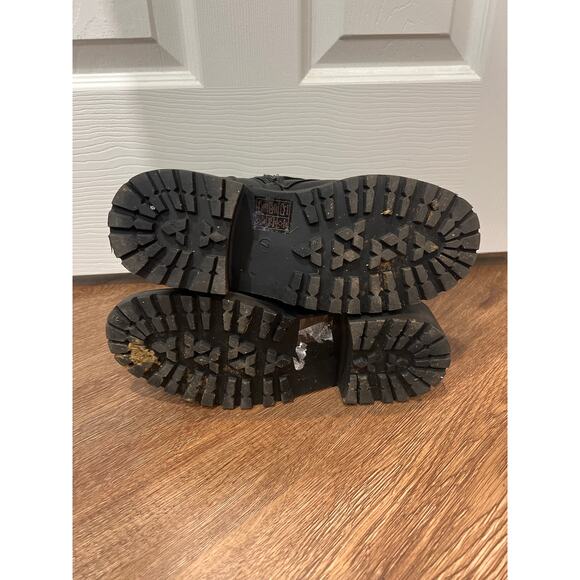 iver Island Black Buckle Biker Combat Boots Women's Size 7 - Picture 9 of 9